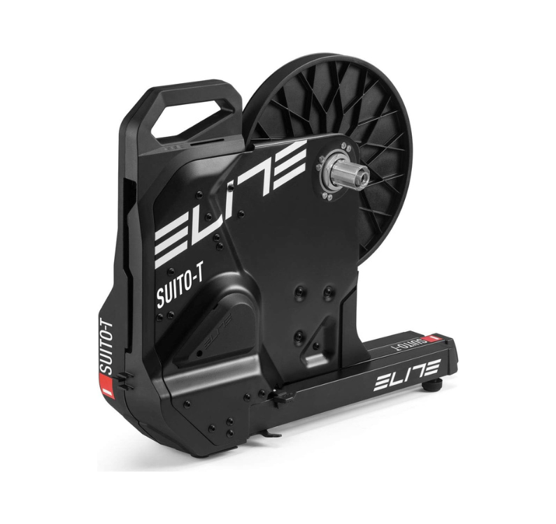 Elite Suito direct-drive smart trainer with road bike mounted